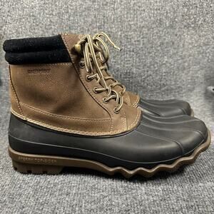 Sperry Men’s Brewster Waterproof Duck Boots Insulated Leather Rubber Toe 9.5